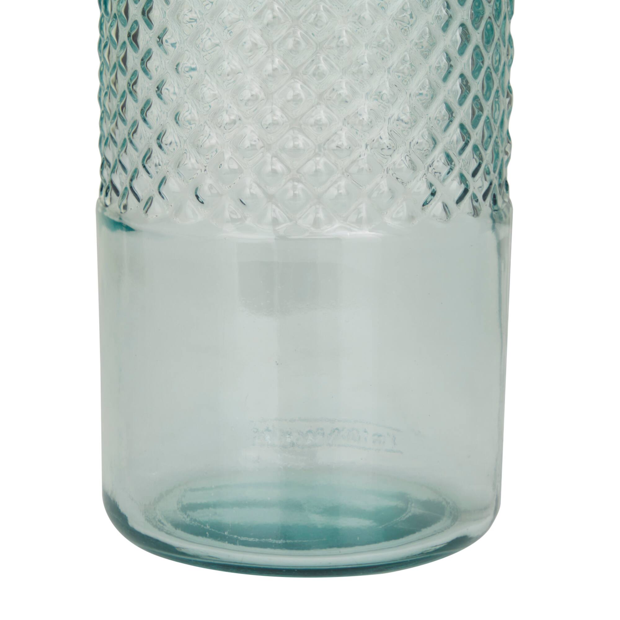 Blue Recycled Glass Handmade Spanish Vase 6" x 6" x 17"